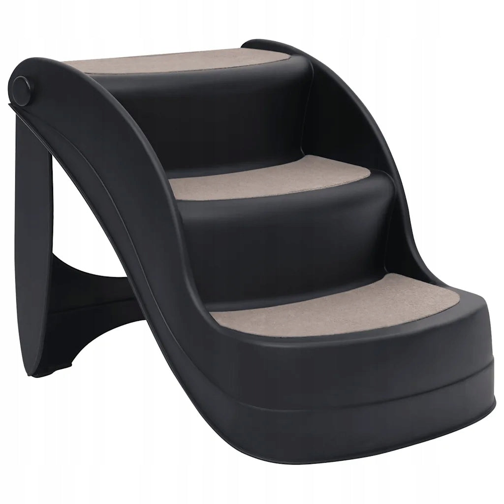 Folding 3-Stage Dog Stairs, Black