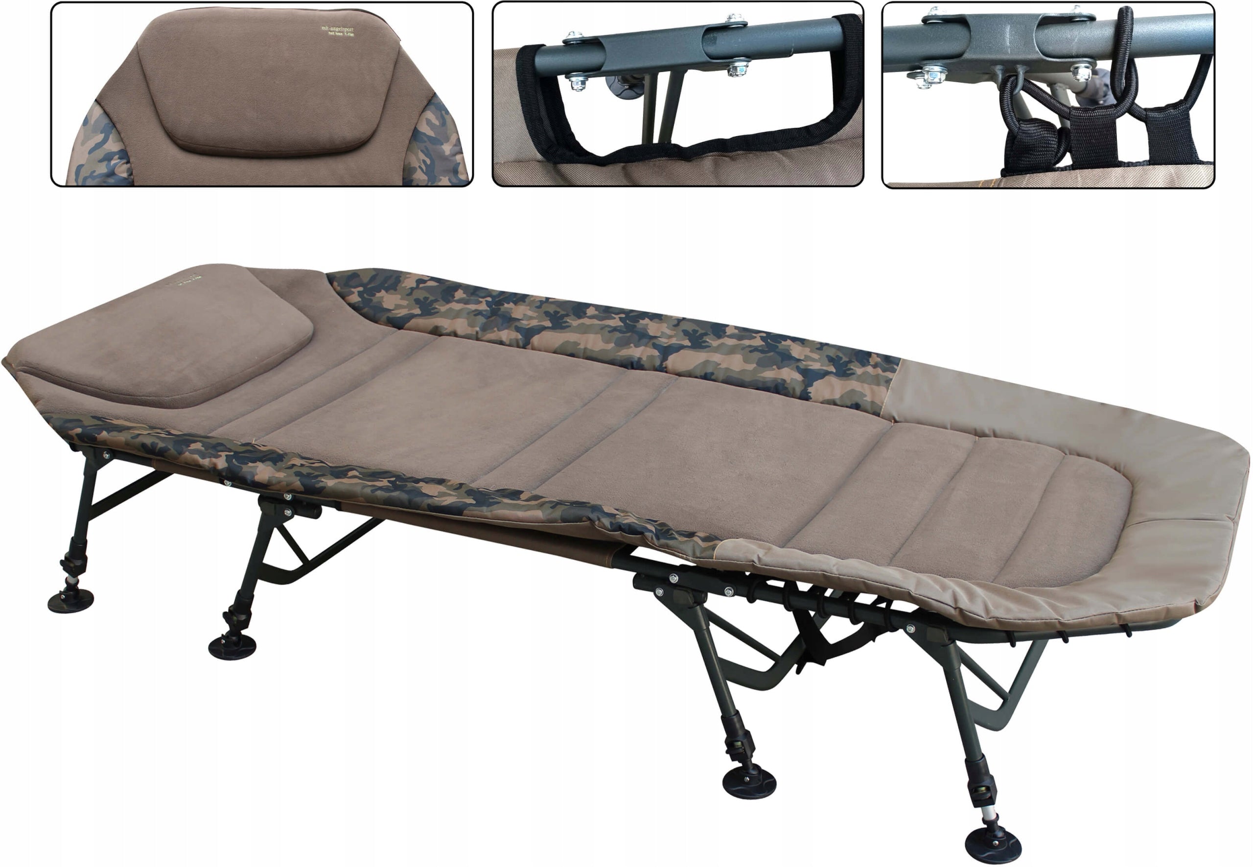Folding Bed Adjustable Fishing Camping 211x93 140 kg KingSize Packaging status original