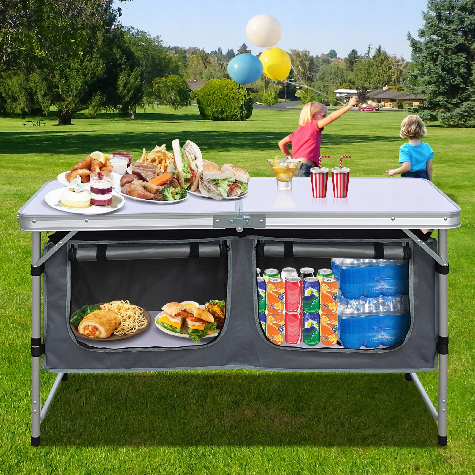Folding Camping Cabinet 120 cm – Premium Mobile Tourist Kitchen