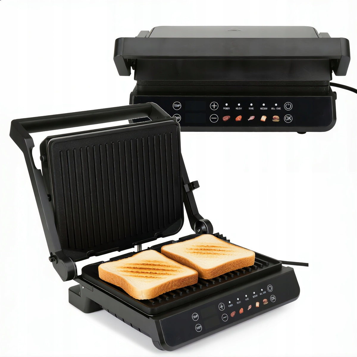 Folding Electric Grill Toaster Black 2000 W Lund 67440