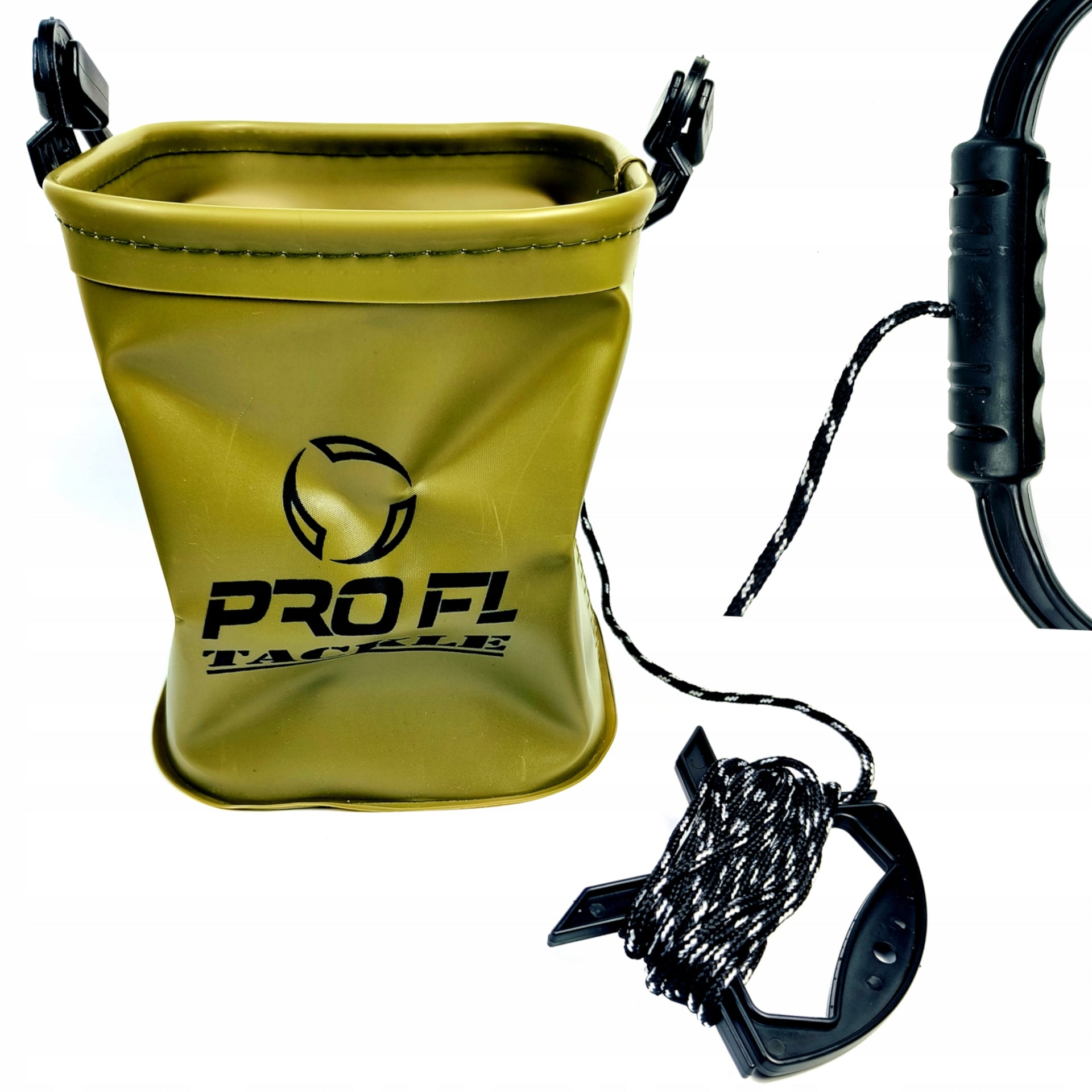 Folding FISHING BUCKET, CARP 5L WATER SCOOPING Bucket, BAITS Packaging status original