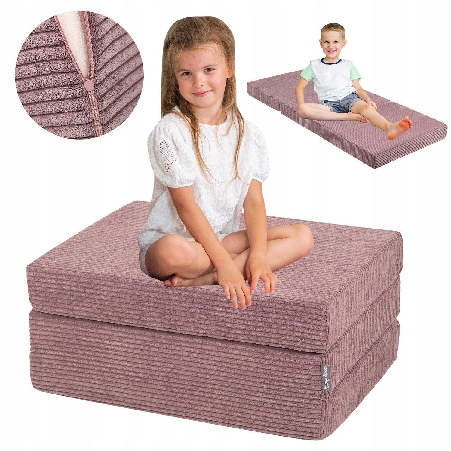 Folding MATTRESS TOURIST double-sided 165x70 MAT POUF ARMCHAIR purple