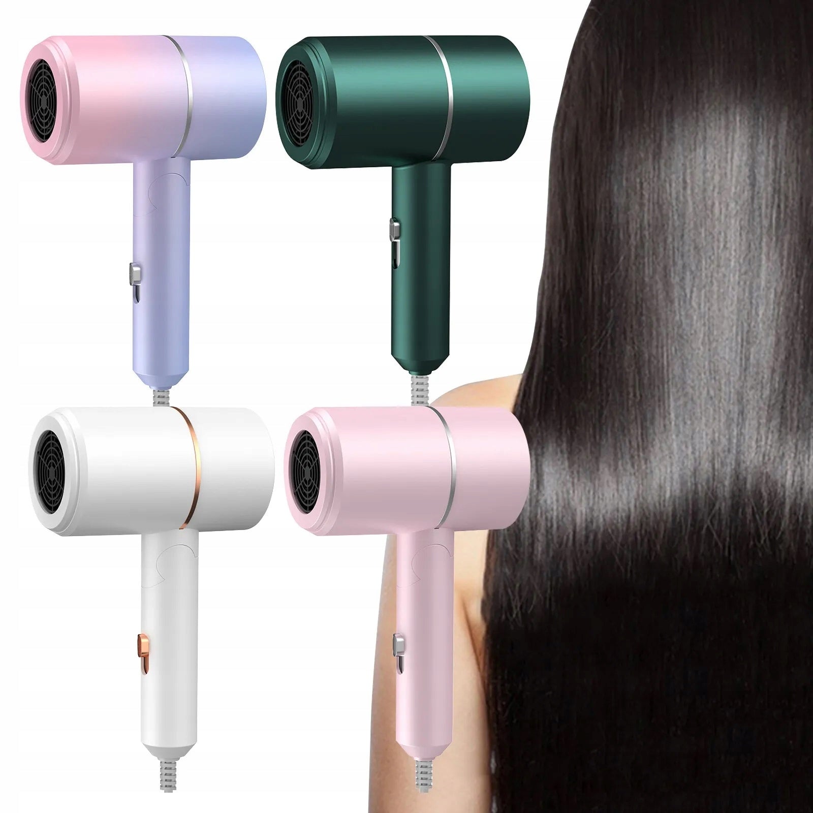 Folding Tourist Hair Dryer with Ionization 800W with Diffuser Brand Anytech