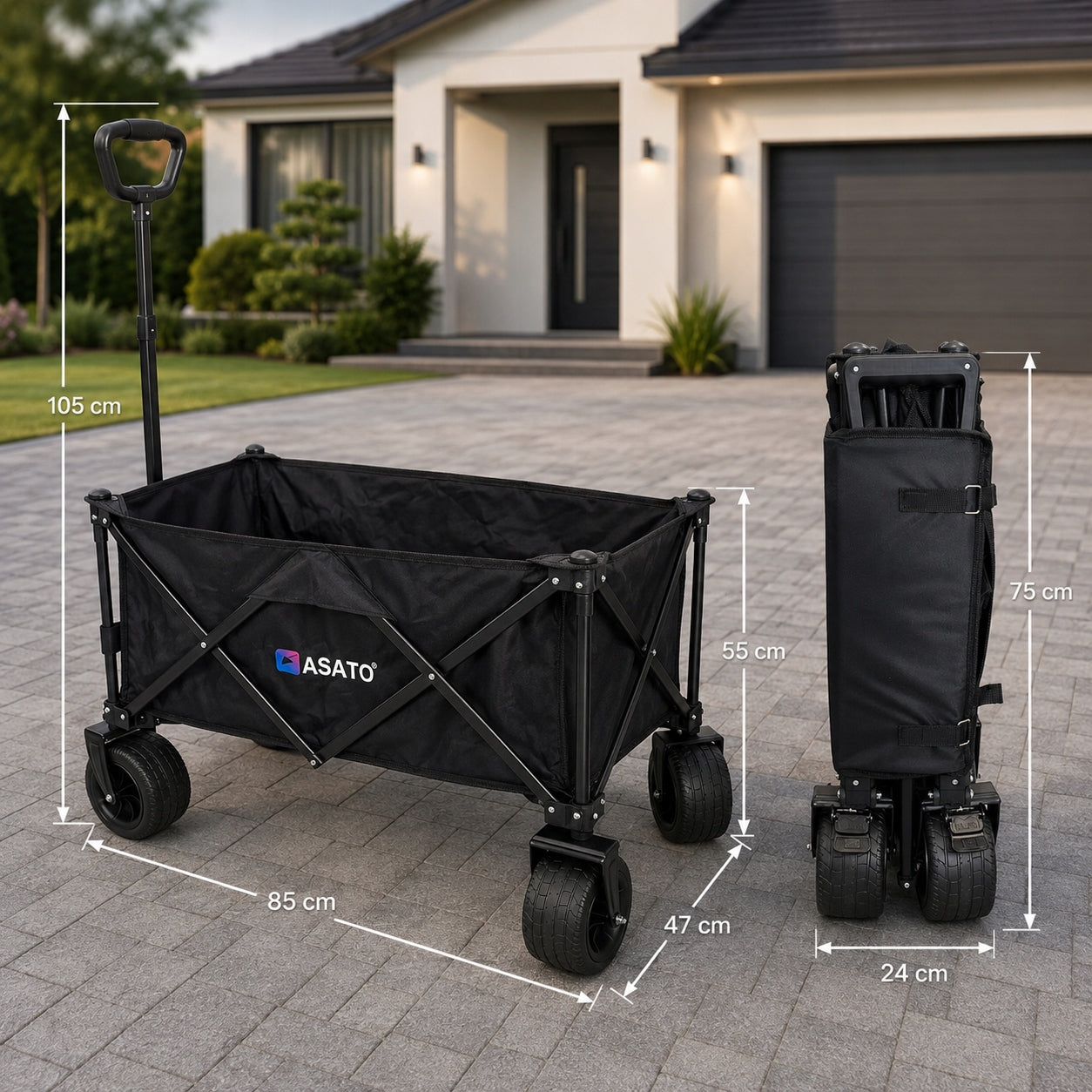 Folding Tourist Trolley For Airplane Transport Garden Shopping Up to 400kg Brand Asato