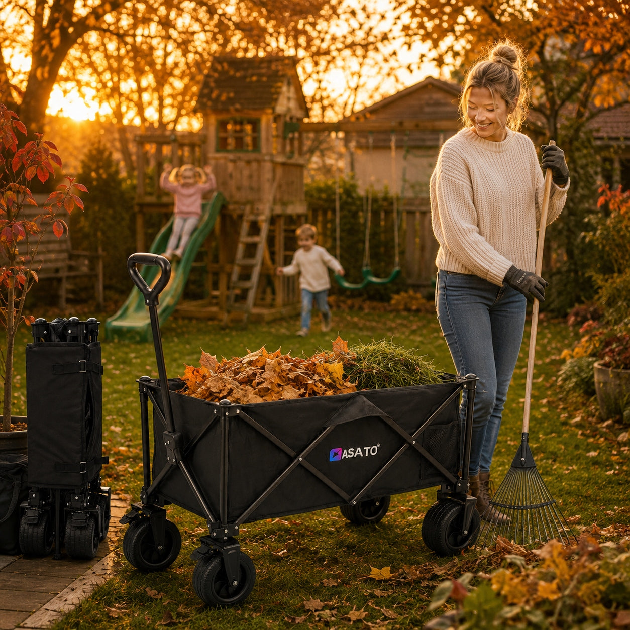 Folding Tourist Trolley For Airplane Transport Garden Shopping Up to 400kg Capacity 100 l
