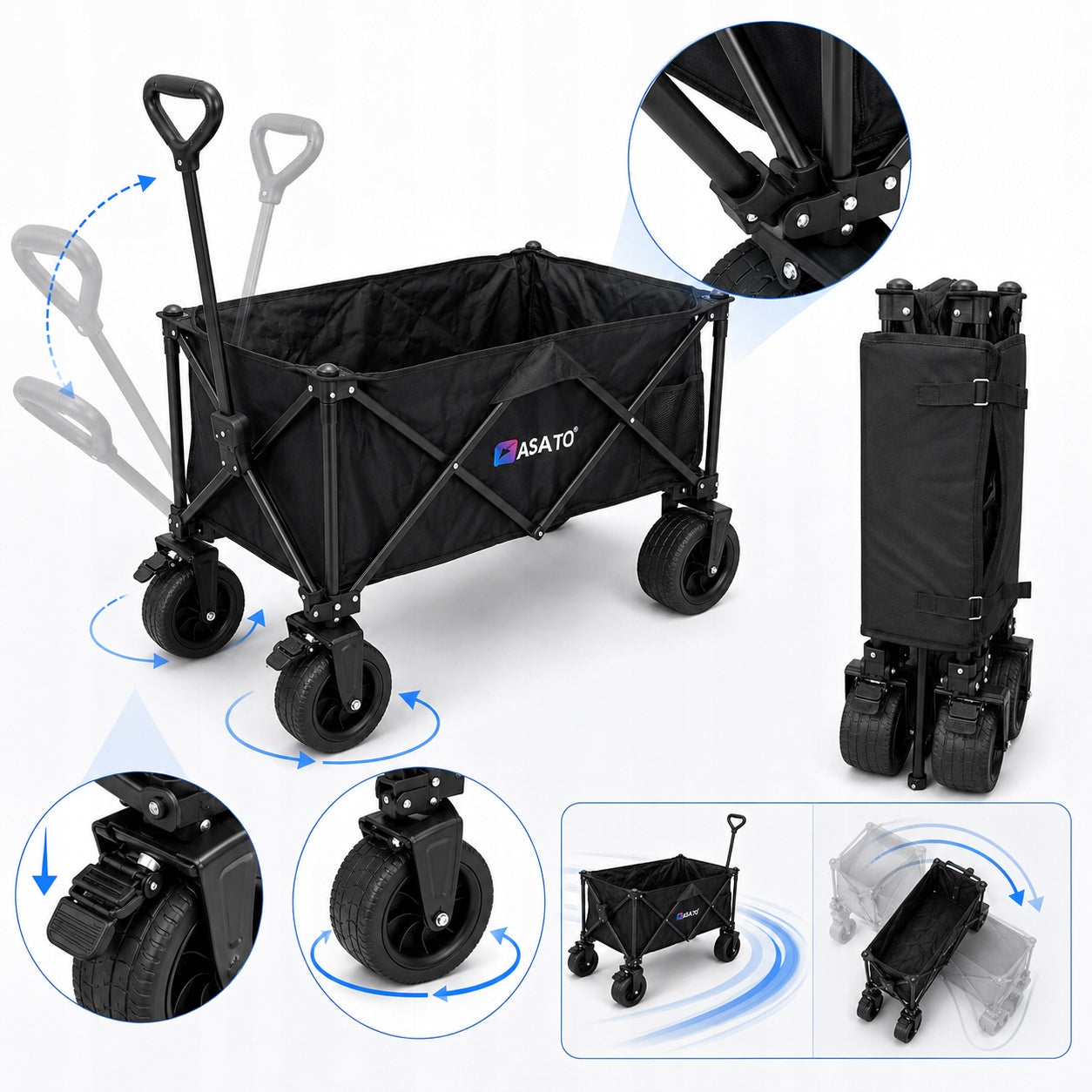 Folding Tourist Trolley For Airplane Transport Garden Shopping Up to 400kg Wheels number 4