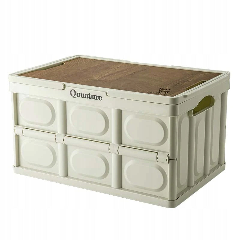 Folding basket box camping table 55L/30kg picnic camping Qunature 053001 Color white
