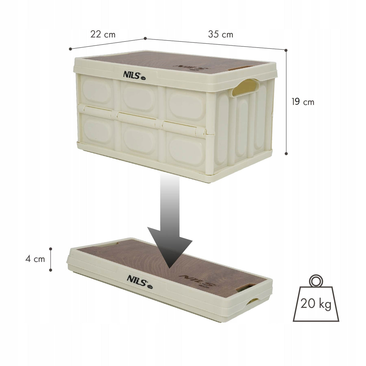 Folding box for accessories in garage and basement versatile 9l Brand Nils Camp