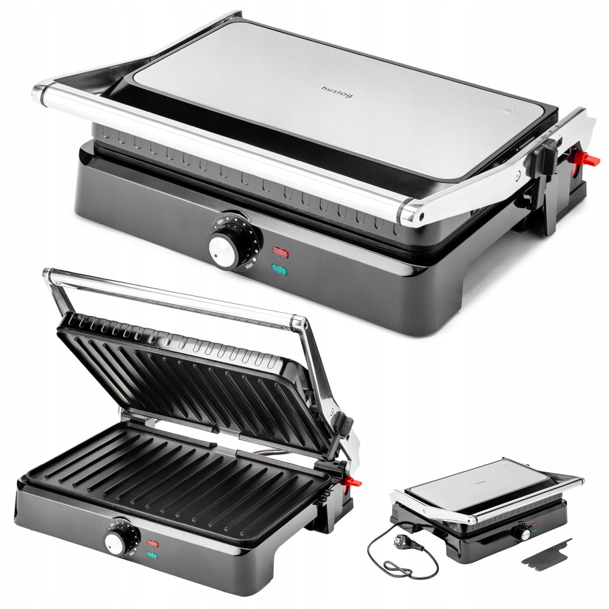 Folding electric grill Huslog AK-2143 silver/grey 2200 W