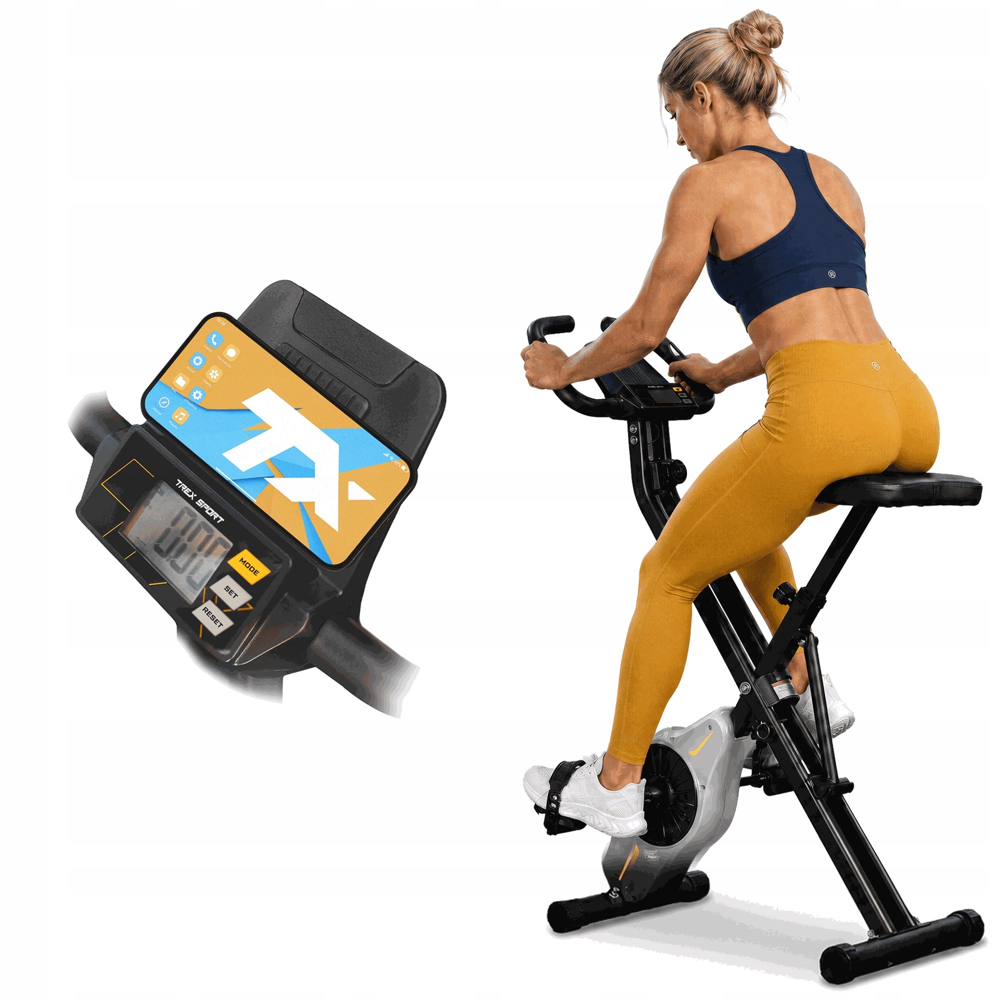 Folding exercise bike stationary fitness exercise bike Trex Sport