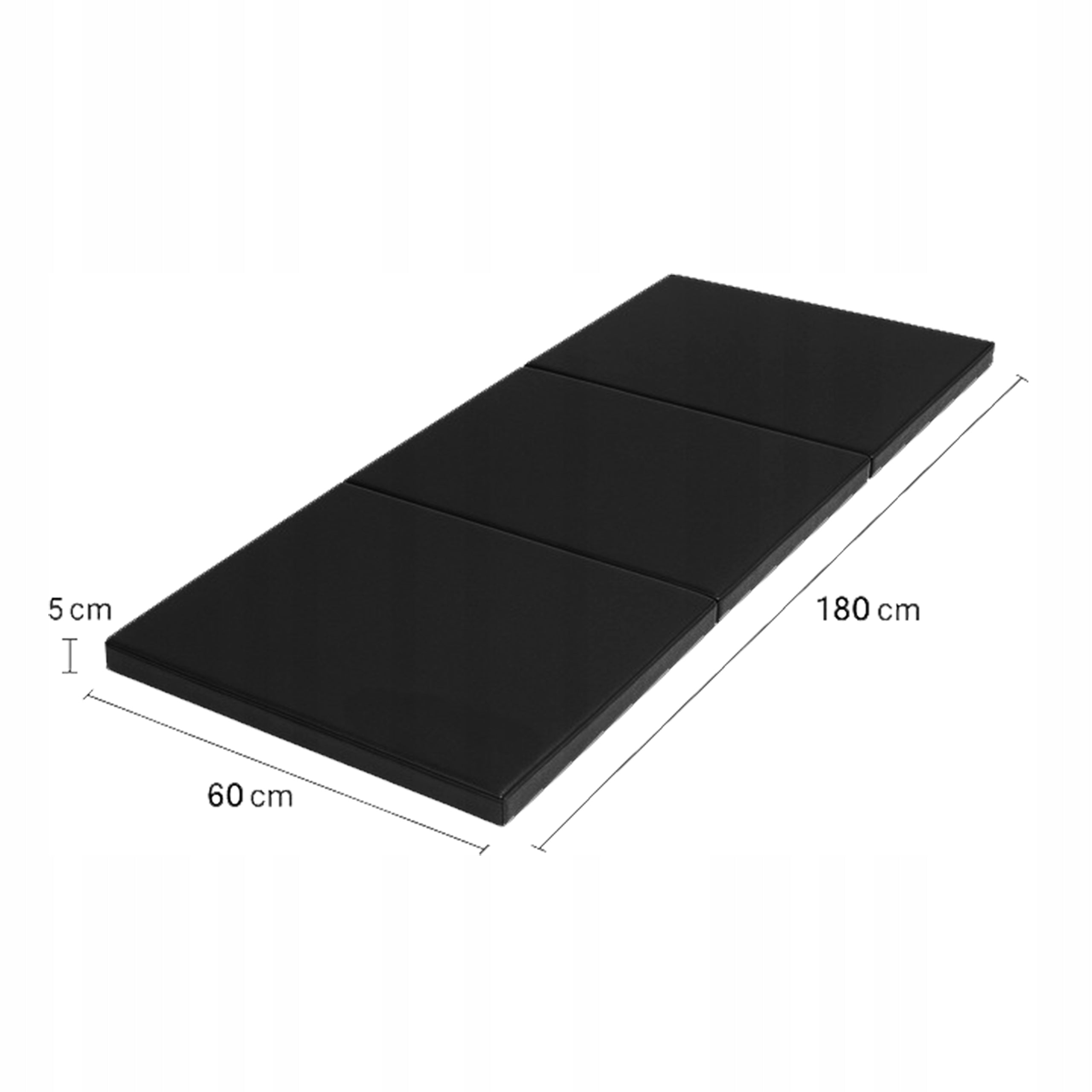 Folding gymnastic mattress 180cm for physiotherapy massage 5cm dark grey Manufacturer code FORMA-3CZ-SKŁAD-MATERAC-GIMNASTYCZNY-180CM