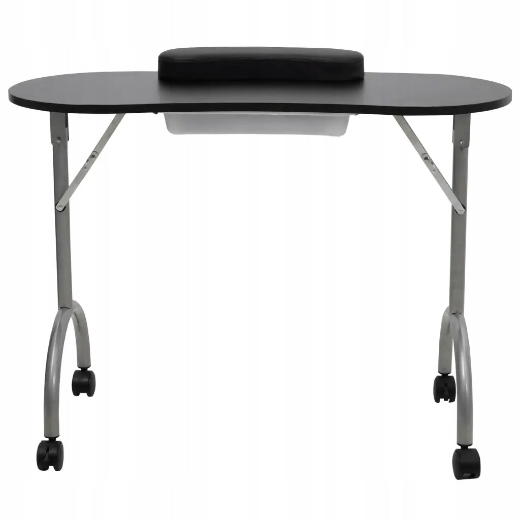 Folding manicure table with pillow and drawer, black, 90x37x68 cm Brand no brand