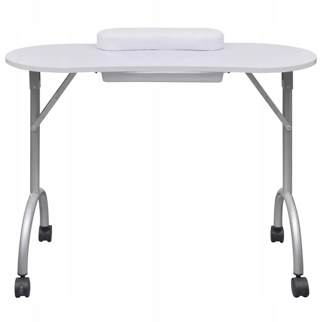 Folding manicure table with pillow - white 90x37x68cm Brand no brand