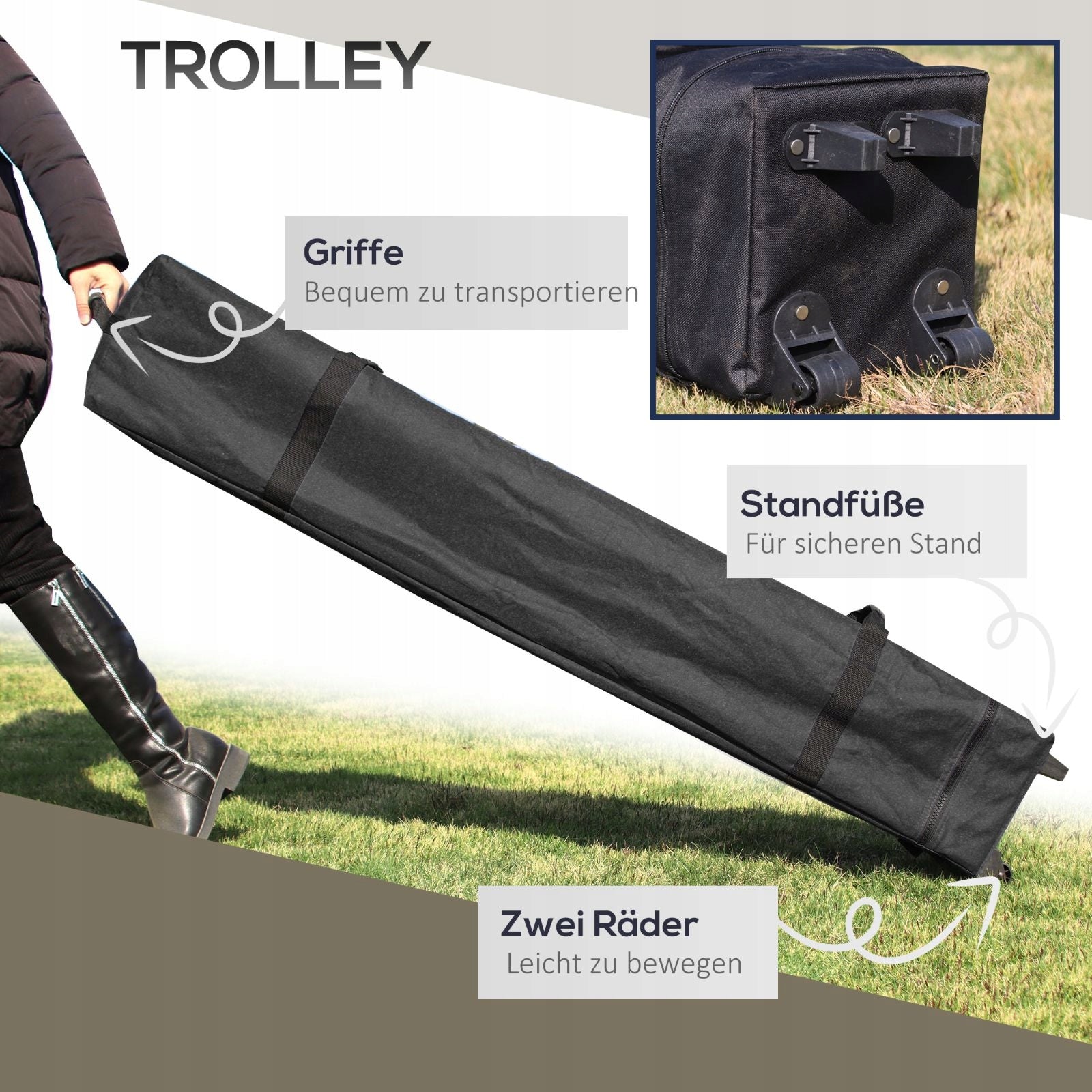 Folding pavilion 4x4m, dark grey, UV Width 392 m