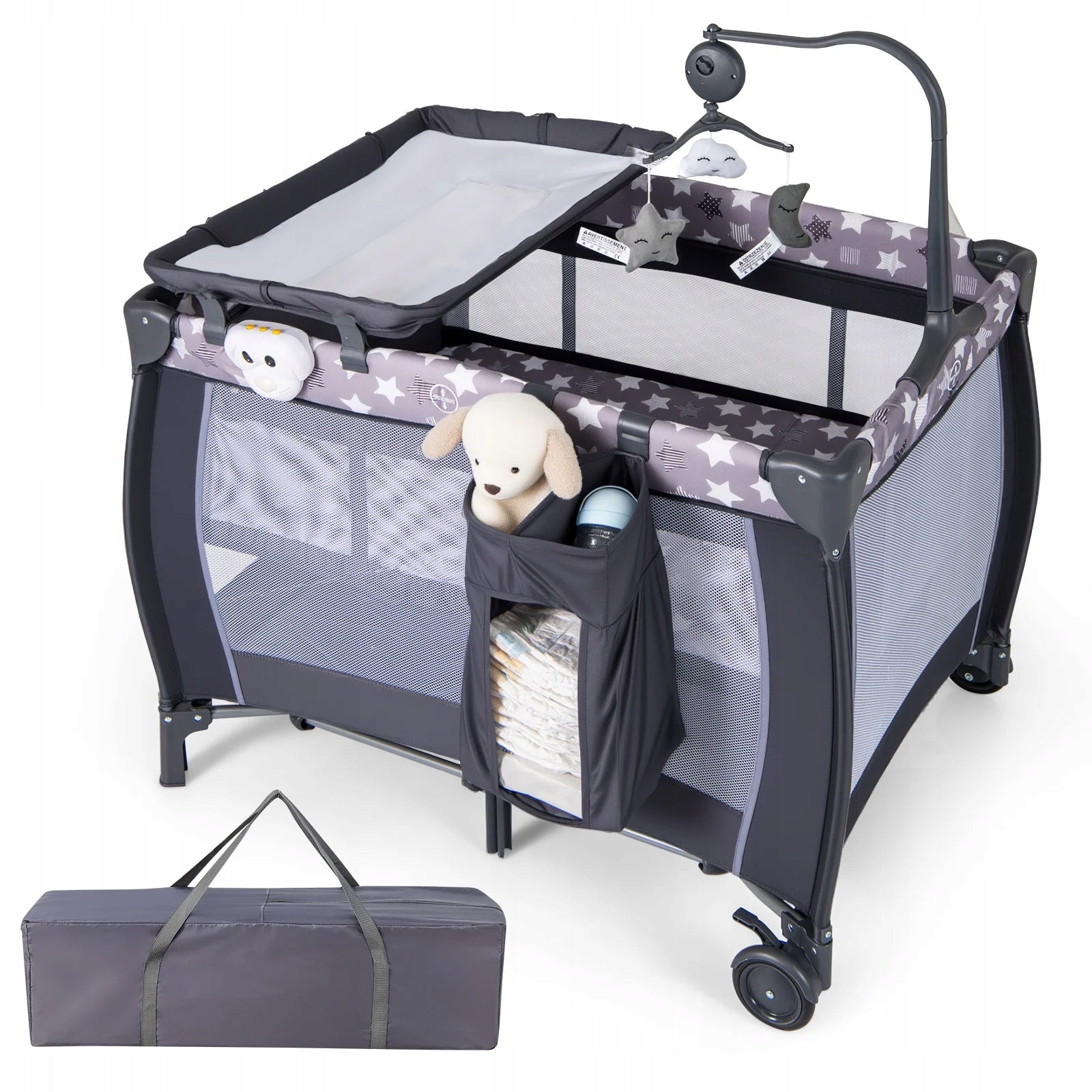 Folding playpen for babies Multifunctional bed on wheels