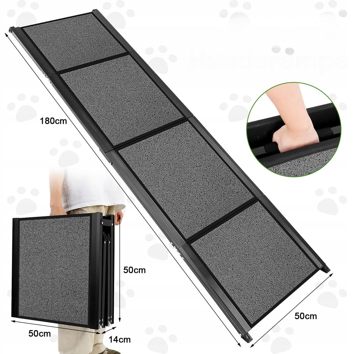 Folding ramp for dog 180x50cm fabric stable for entry Packaging status original