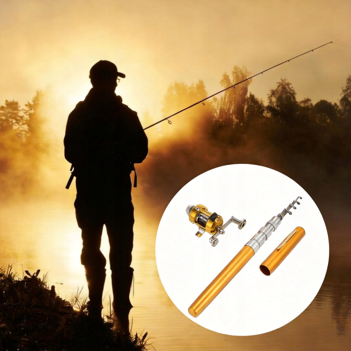 Folding rod mini 95cm – with reel, fiberglass, for travel Brand no brand