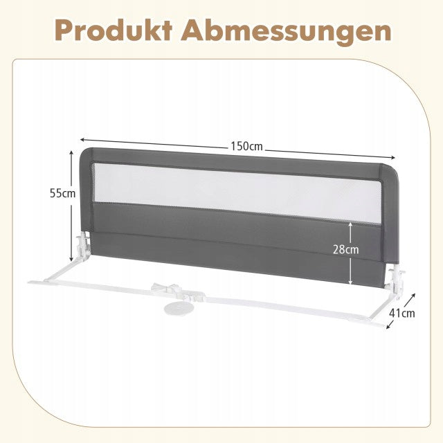 Folding safety barrier for baby cot 150 cm Manufacturer code Barierka150
