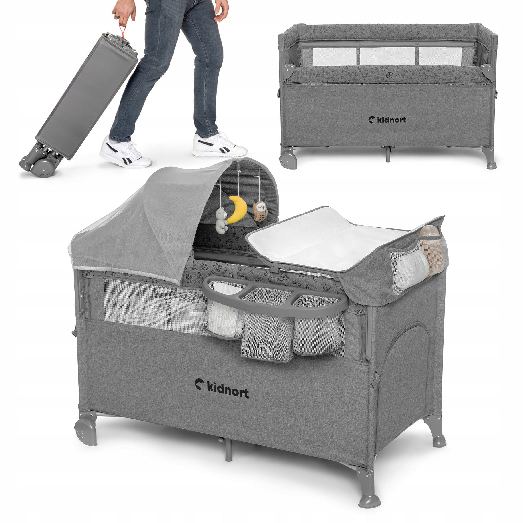Folding travel cot, children's playpen + changing table + STUGAN mattress
