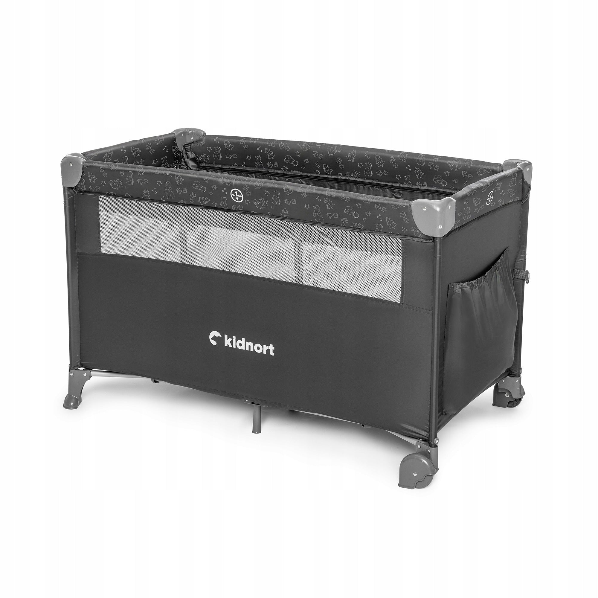 Folding travel cot – extra bed, playpen + NASTE carry bag Packaging status original