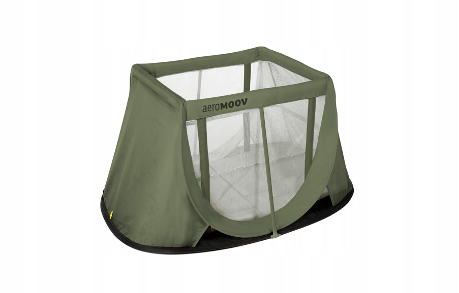 Folding travel cot for a child with a two-level mattress AEROMOOV Brand Aeromoov