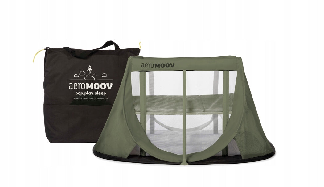 Folding travel cot for a child with a two-level mattress AEROMOOV