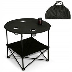 Folding travel table with bag 72 x 60 cm black