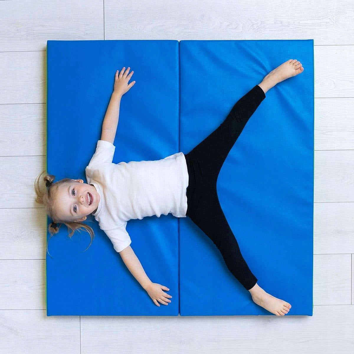 Folding two-piece mattress for ladder 100x100x10 cm Comet blue Brand Małpiszon