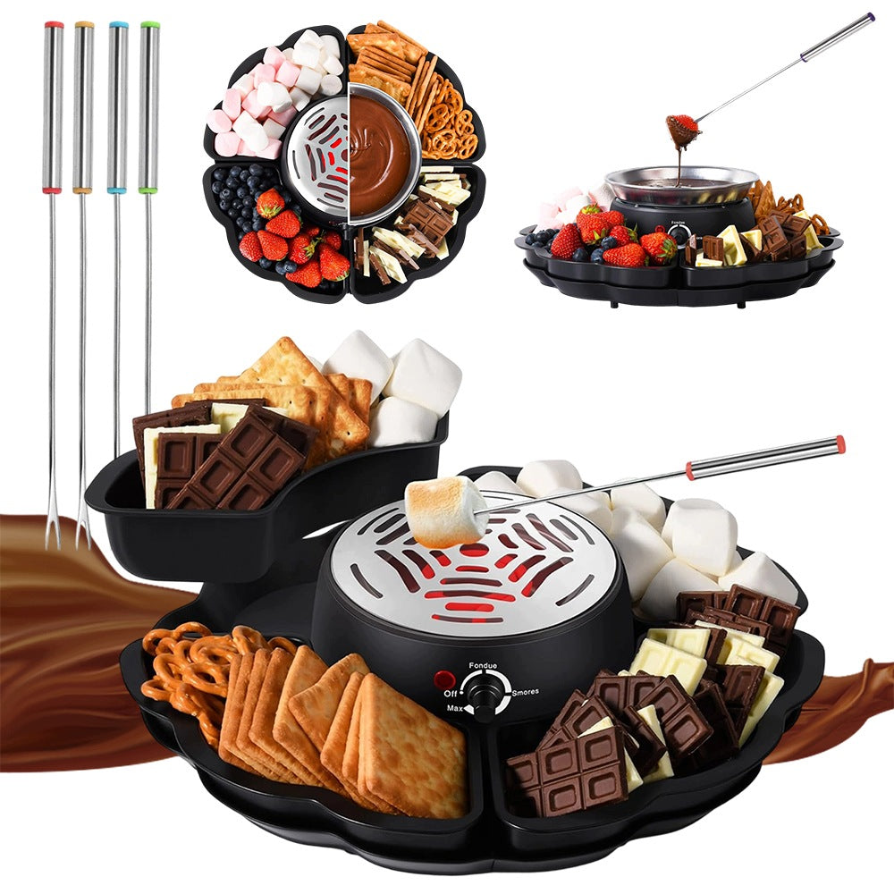 Fondue BEDEE Set for Chocolate and Baking Foams 4 Forks For Gift