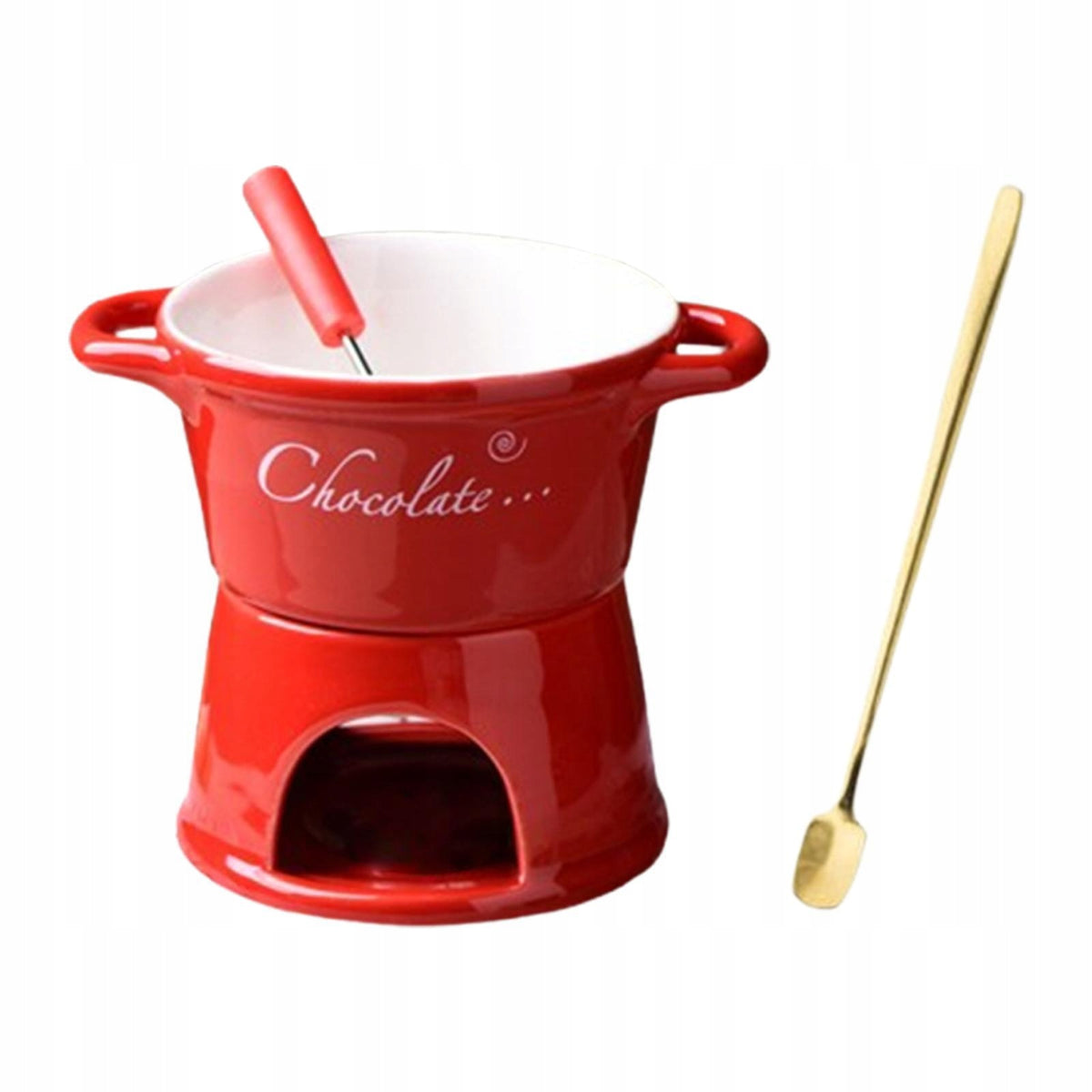 Fondue Mug, 300ml, Coffee Cup, Snack, Tapas, Chocolate, Melting Mug, red Packaging status original