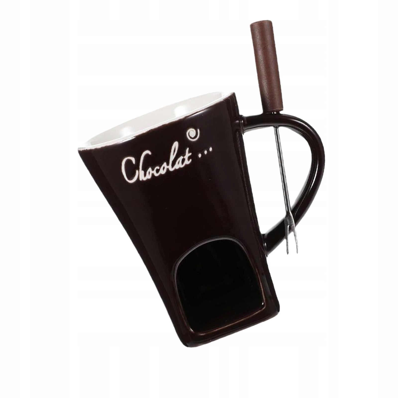 Fondue Mug Butter Heater Chocolate Melter Pot Coffee Cup Chocolate brown Packaging status no packaging