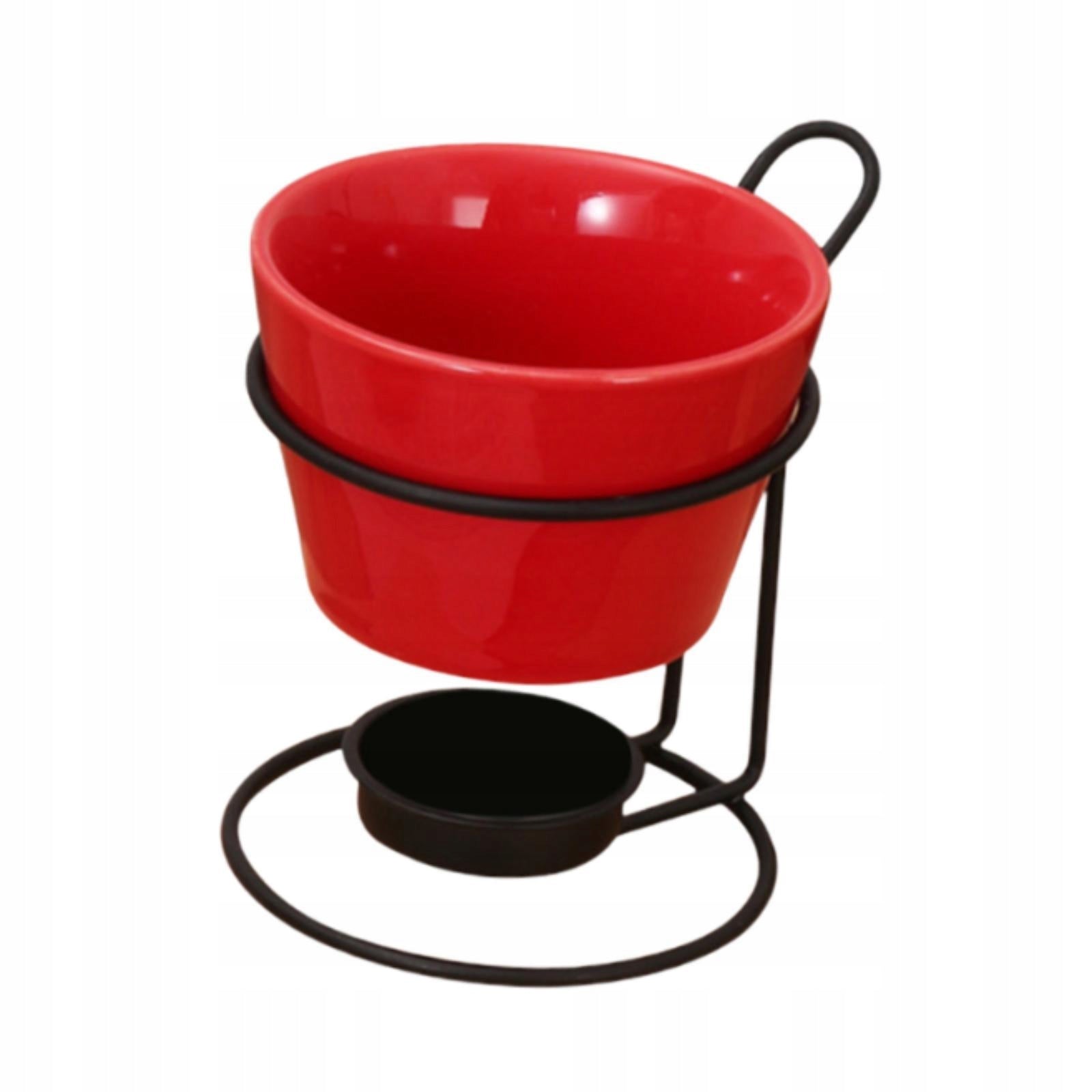Fondue Pot Set Cheese Fondue Pot with Iron Rack Melt Hot Pot Bowl red Packaging status no packaging