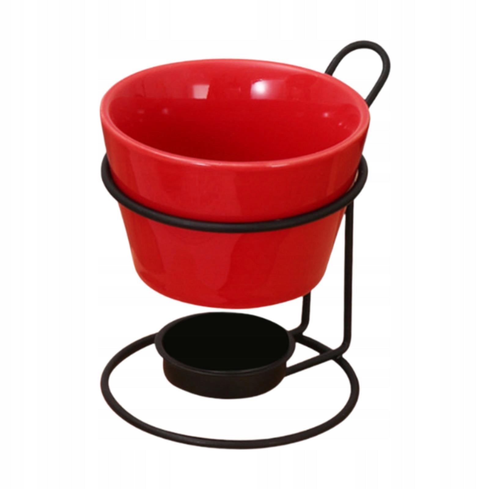 Fondue Pot Set Cheese Fondue Pot with Iron Rack Melt Hot Pot Bowl red
