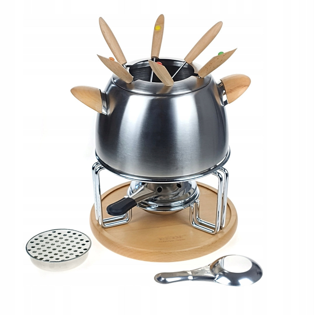 Fondue set for 6 people Vitesse stainless steel 2 burners