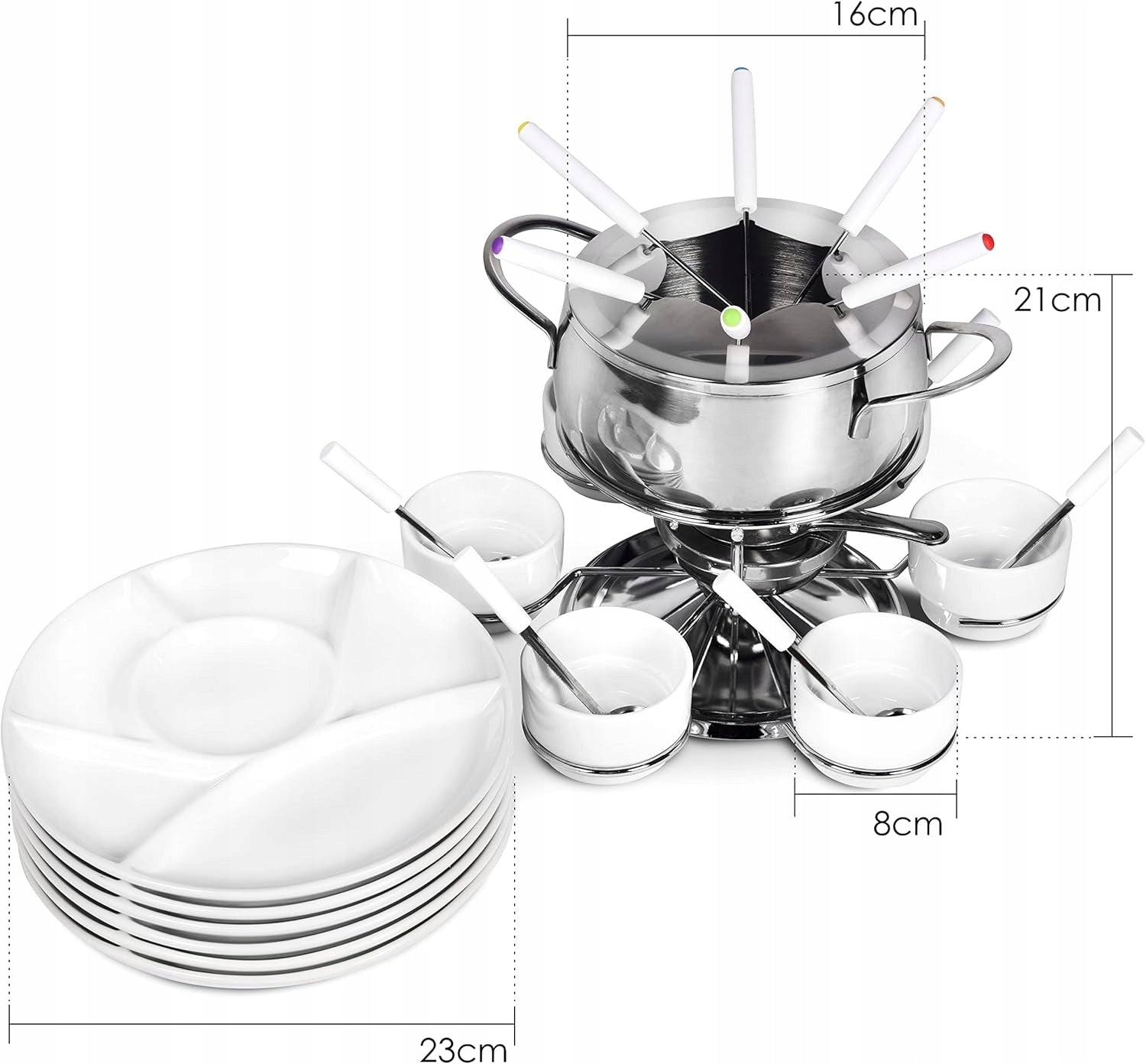 Fondue set for 6 people stainless steel Ribelli Brand Ribelli