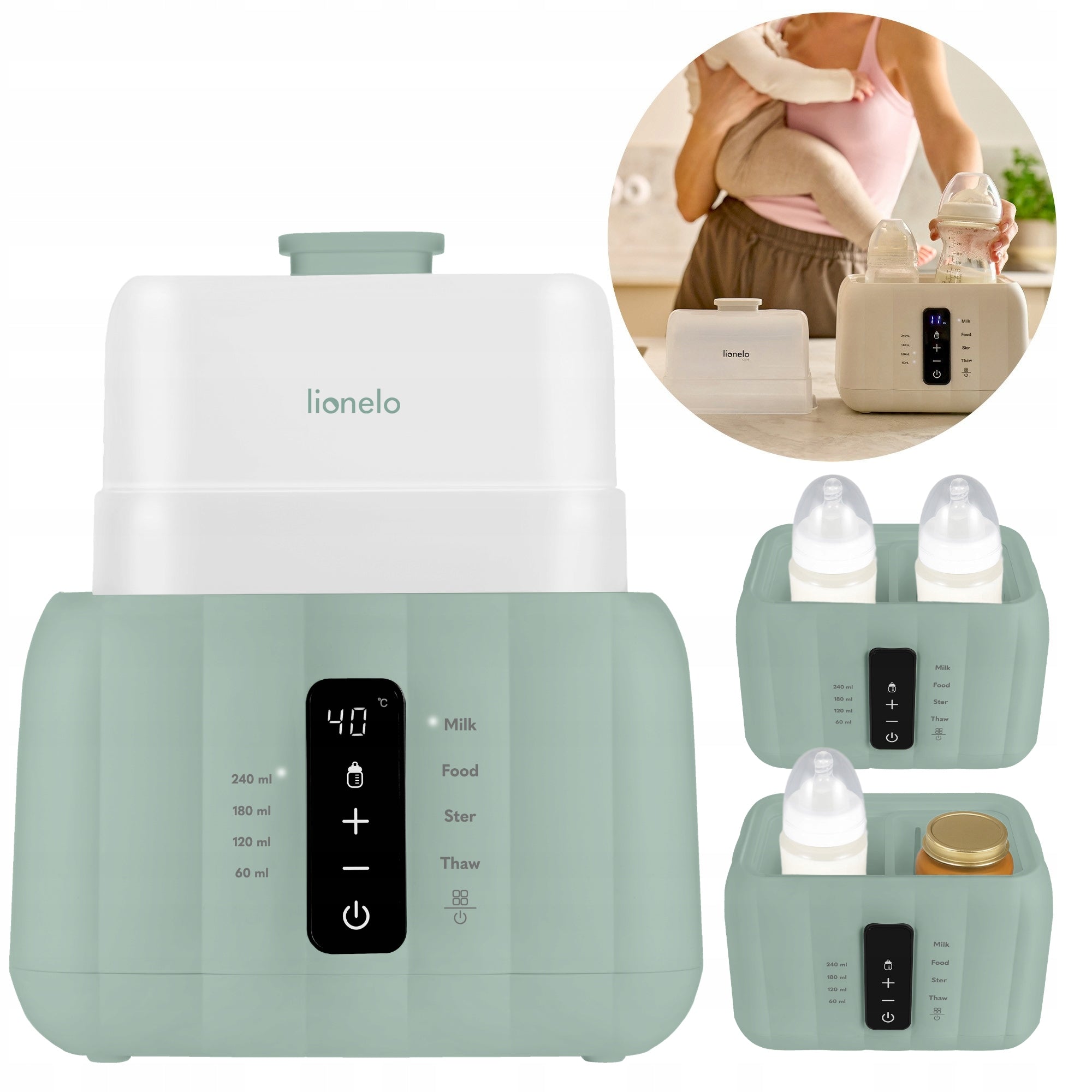 Food Bottle Warmer DOUBLE 6in1 STERILIZER Lionelo Thermup