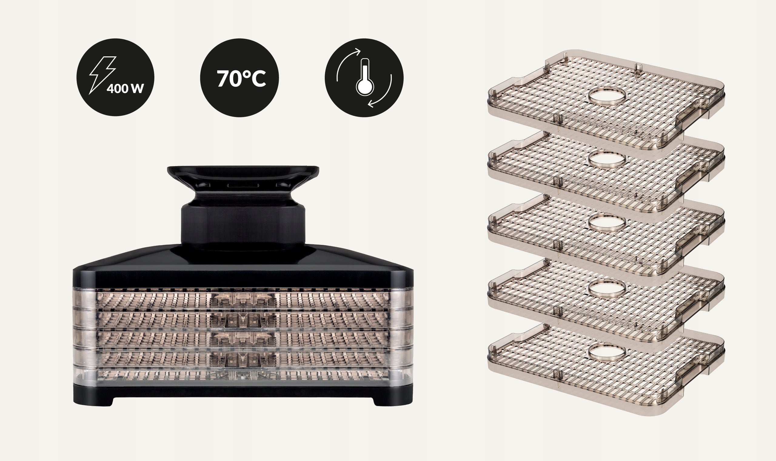 Food Dryer LARGE Food Fruit Mushroom Dryer 5sit TIMER 400W Packaging status original