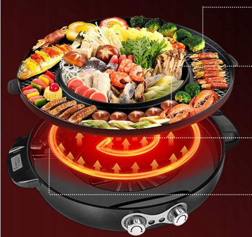 Food Party Hot Pot and 2-in-1 Electric Hotpot Grill Upgraded 220V, 2200W Manufacturer code FP-002