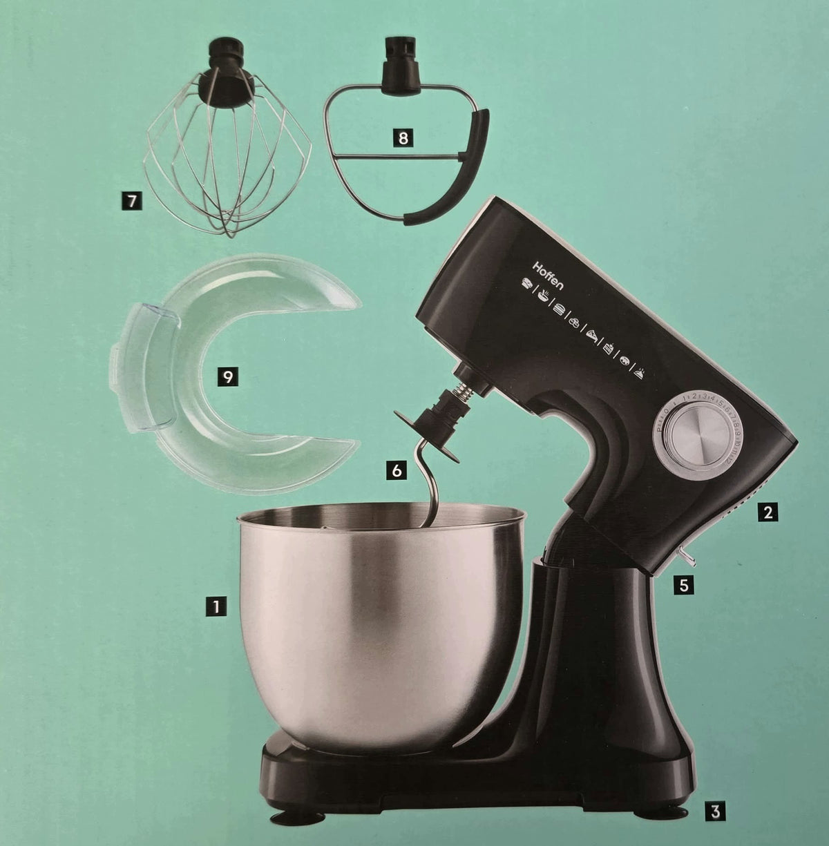 Food Processor Hoffen Planetary Robot 600 W black Brand Hoffen