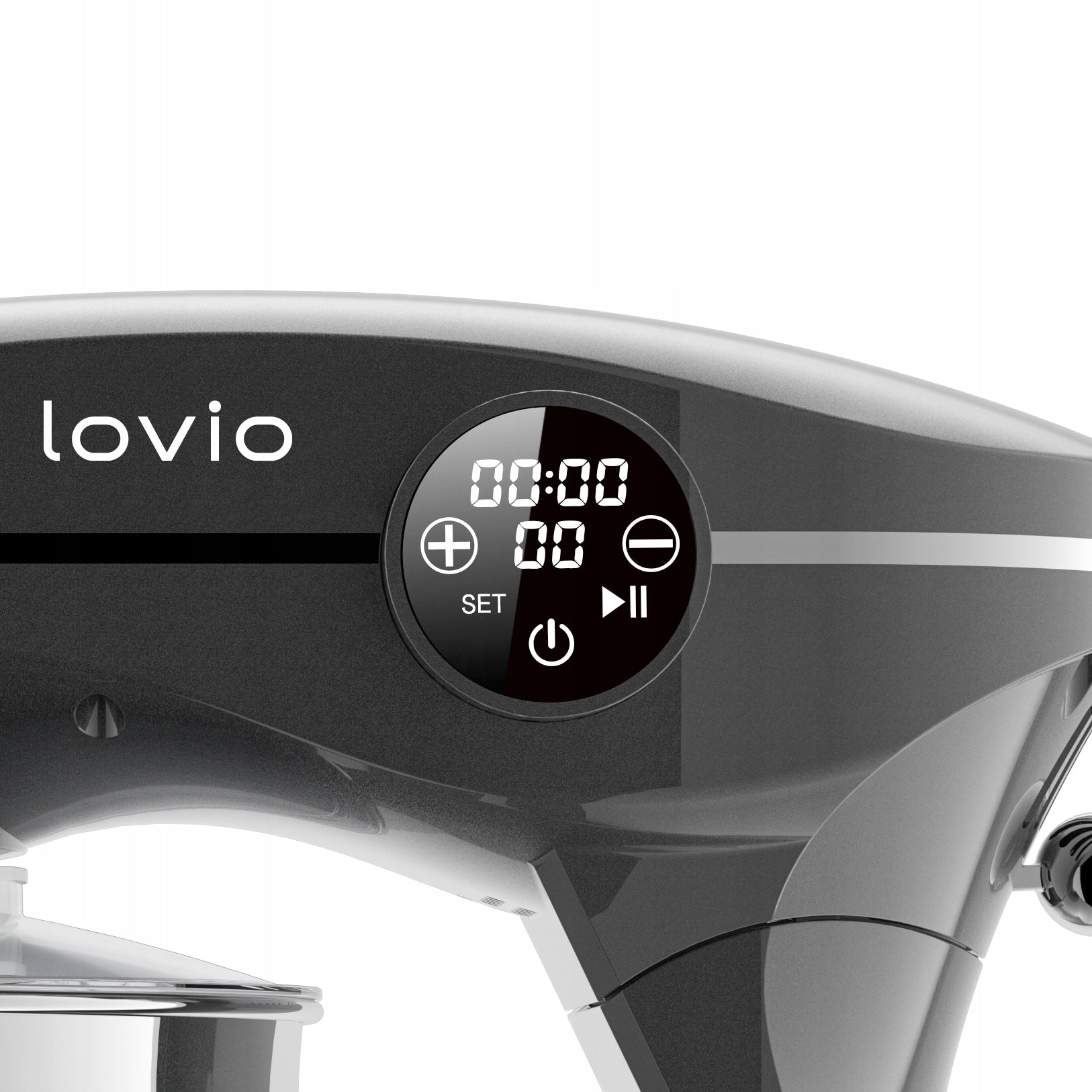 Food Processor Planetary Mixer with Bowl Metal Housing 1800W 6,5L LOVIO Dominant color silver/gray