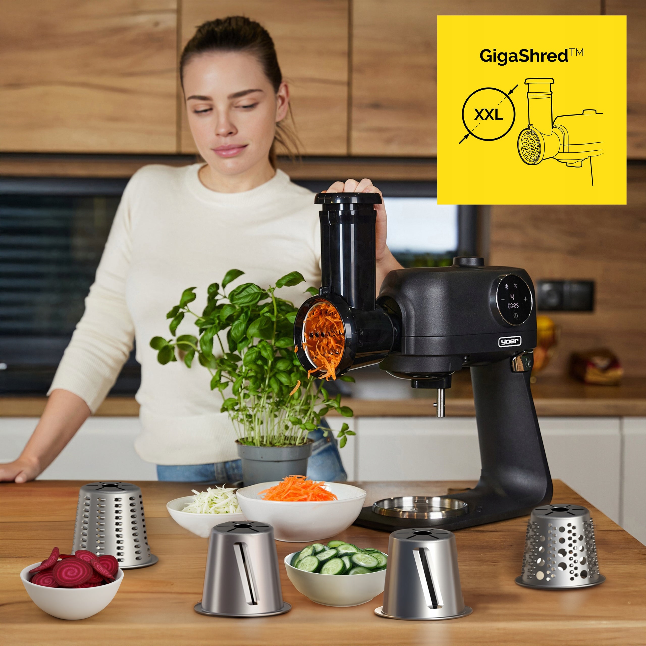 Food Processor Planetary Yoer Multifunctional 2200W Bowl 5,5L +43 ELEMENTS Power rating 1200 W