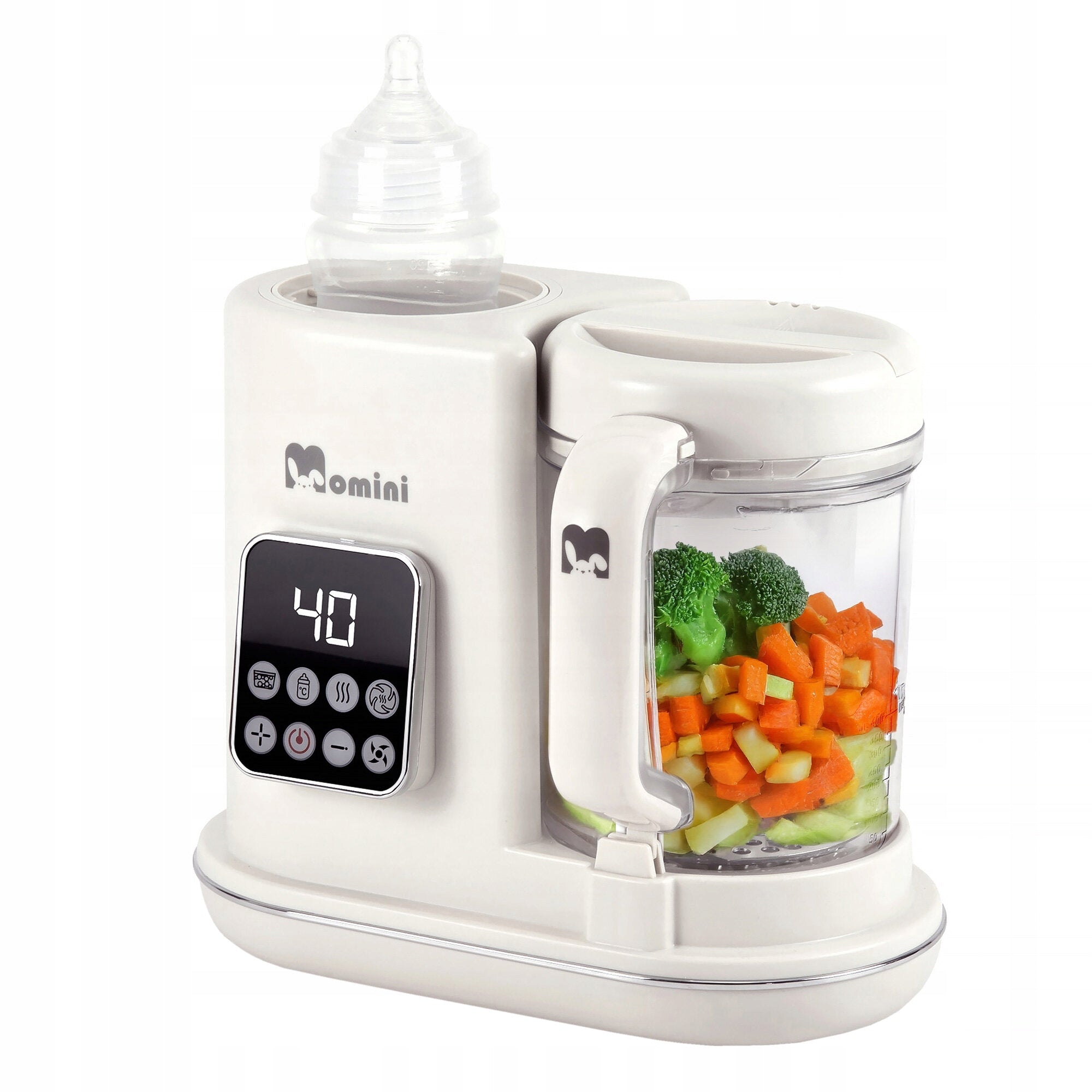 Food Processor Steamer Blender with Bottle Heating Momini MiniChef Packaging status original
