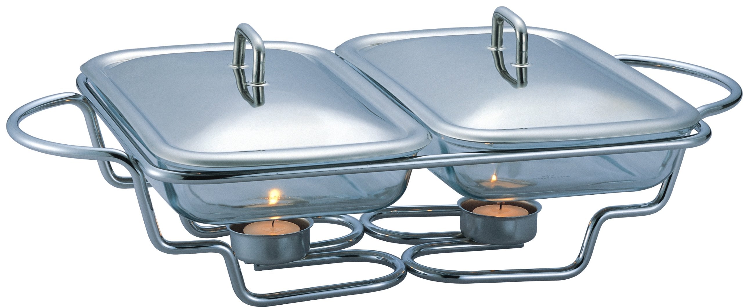Food Warmer Glass Heat Resistant Dish with Steel Heater