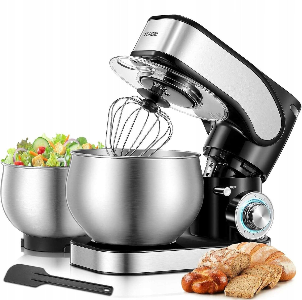 Food processor ASD ModelX 1300 W stainless steel 5l + 3l 6 speed hook