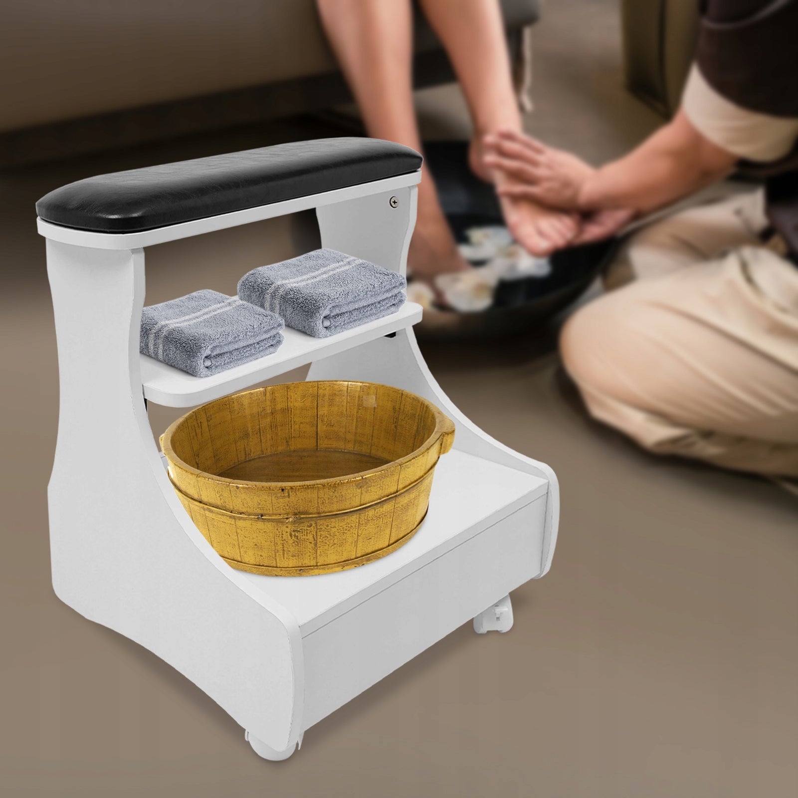 Foot Rest Pedicure Manicure Funiture, Trolley for Foot Bath Packaging status original