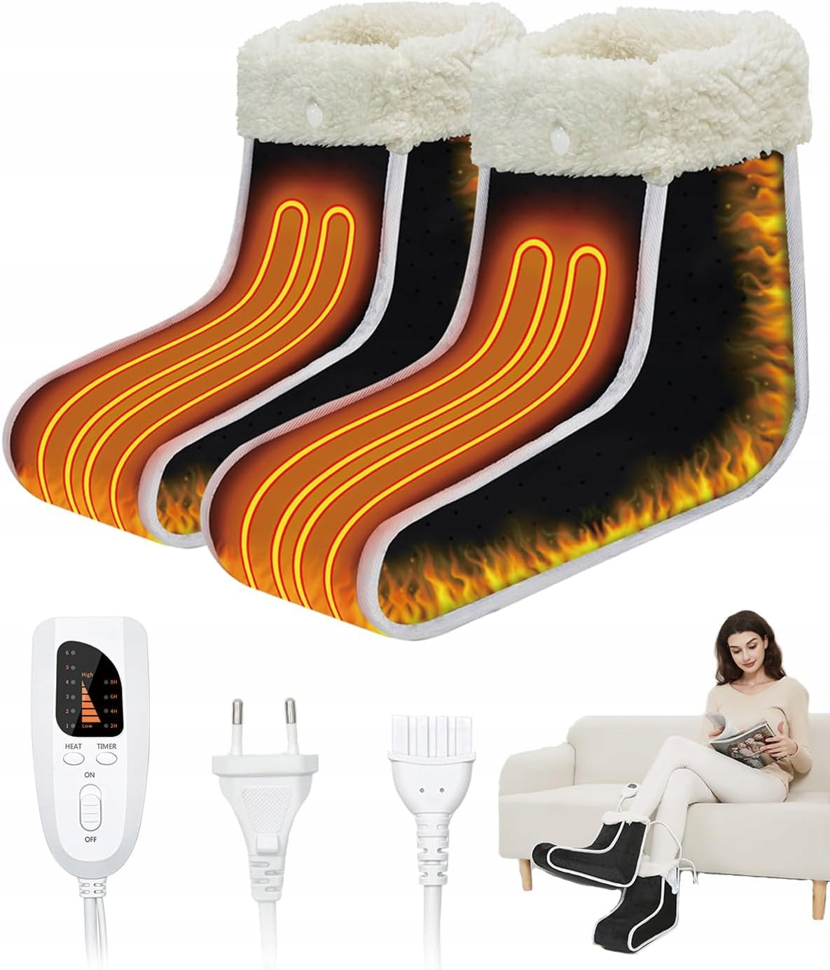 Foot Warmer Electric Heating Shoes FERNIDA 360° Timer Remote Control 60°C USB Packaging status original