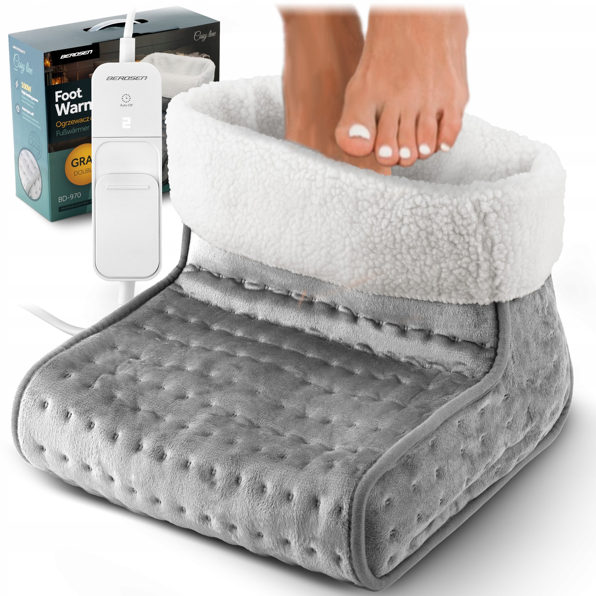 Foot Warmer Electric Warmer BUT Soft Plush Remote Control 3 Levels