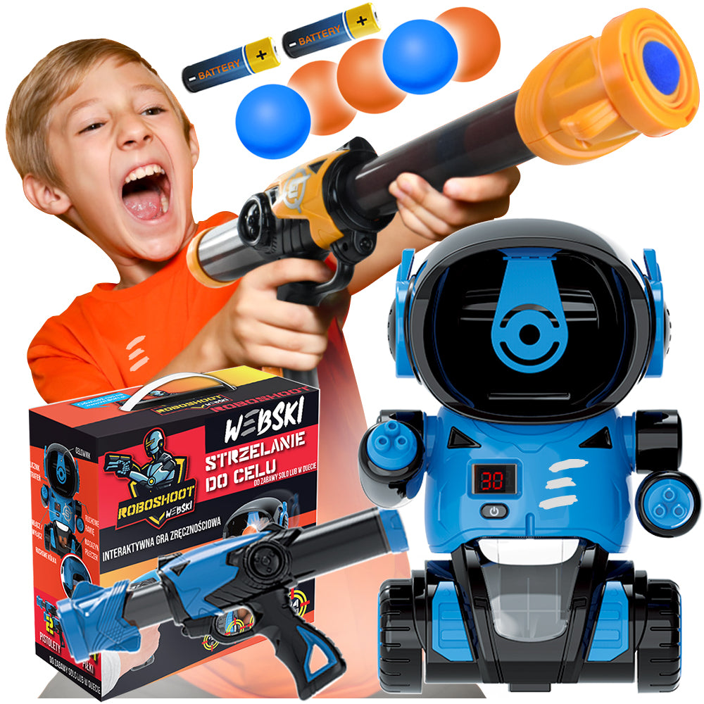 For Gift Arcade Game ROBOT SHOOTING RANGE COUNTER+2 GUNS 24 BALLS