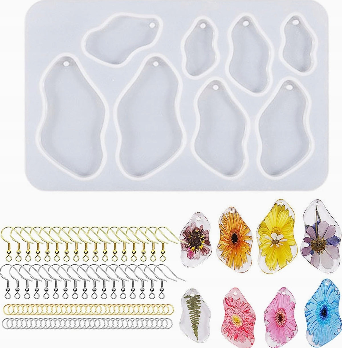 For Silicone Resin Jewelry Earrings with Accessories Complete Set