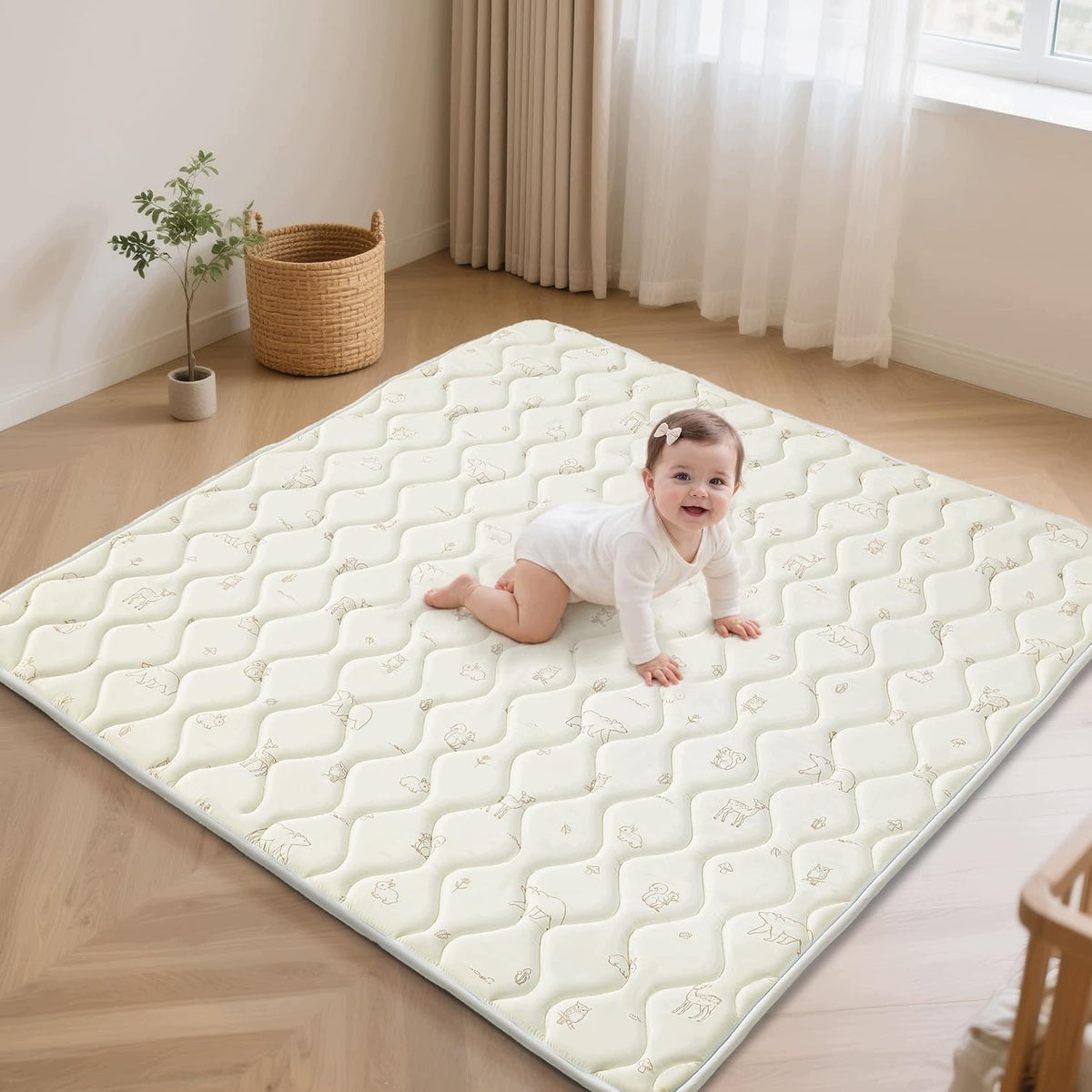 Fortella crawling mat 120x120 cm beige folding non-slip
